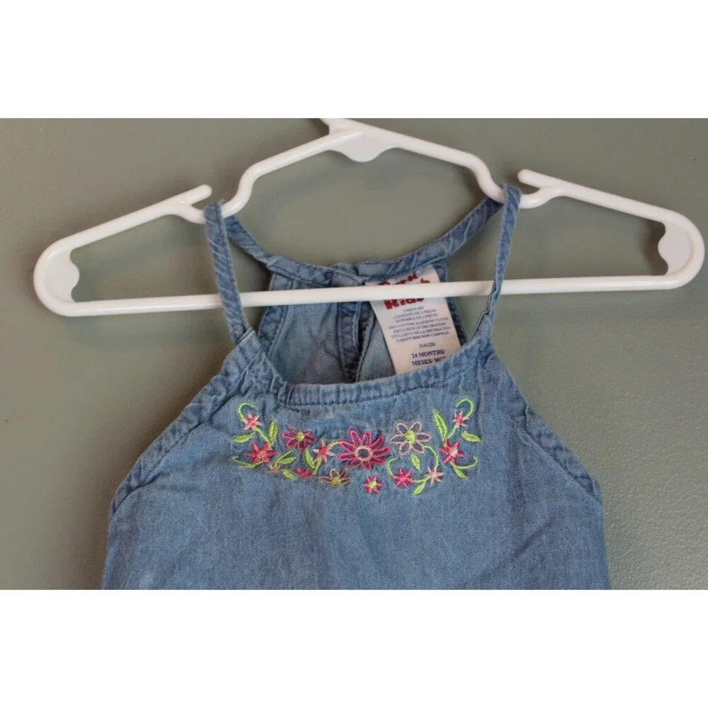 Park Bench Kids Floral Demin Spaghetti Strap Top Baby 24M